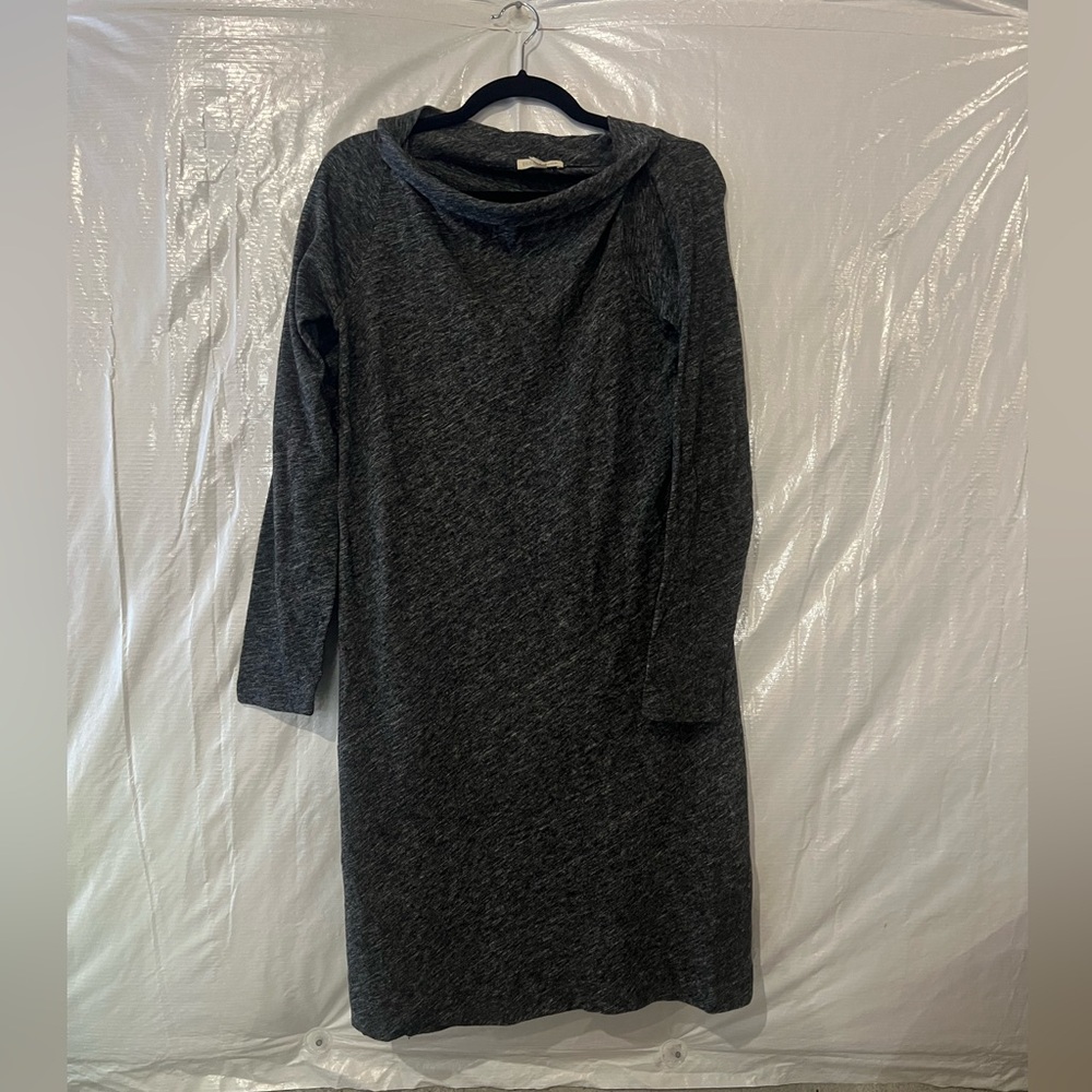 Eileen Fisher Gray Cotton Wool Blend Dress Size Medium